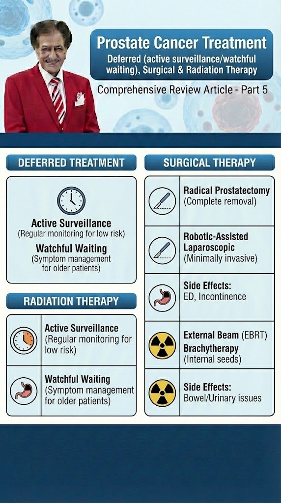 Prostate Cancer Treatment Deferred (active surveillance/watchful waiting), Surgical & Radiation Therapy Comprehensive Review Article Part 5