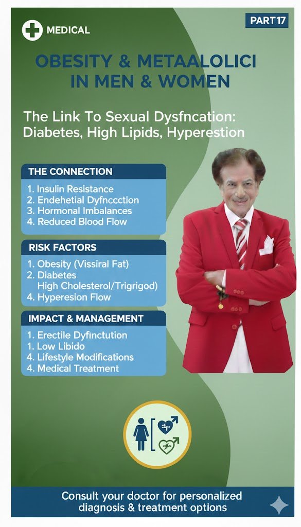 الإصابة بالسمنة والمتلازمة الأيضية مرض السكري مرض إرتفاع الدهون مرض إرتفاع ضغط الدم وعلاقتها بالضعف الجنسي لدى الذكر والأنثى - مركز البروفيسور السامرائي الطبي في دبي استشاري المسالك البولية الإصابة بالسمنة والمتلازمة الأيضية مرض السكري مرض إرتفاع الدهون مرض إرتفاع ضغط الدم وعلاقتها بالضعف الجنسي لدى الذكر والأنثى