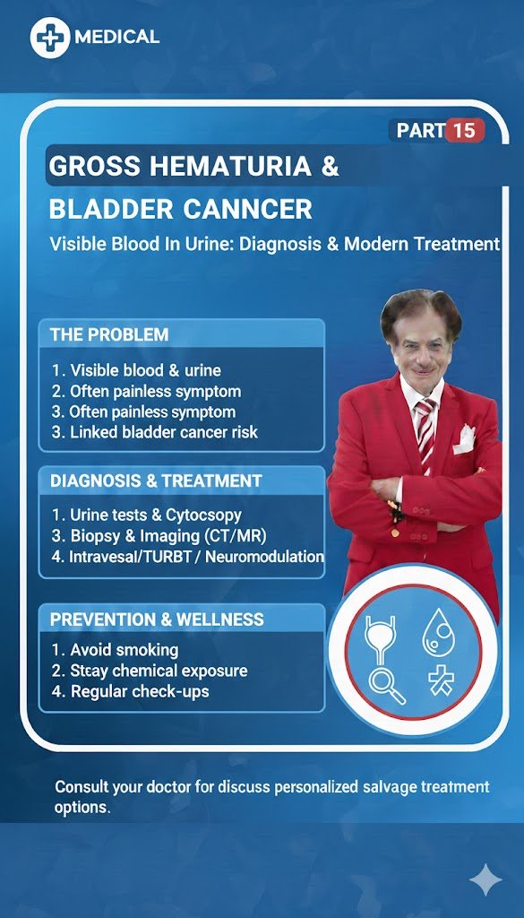 التبول الدموي المرئي بسبب الإصابة بسرطان المثانة تشخيصه وعلاجه الحديث - مركز البروفيسور السامرائي الطبي في دبي استشاري المسالك البولية التبول الدموي المرئي بسبب الإصابة بسرطان المثانة، تشخيصه وعلاجه الحديث