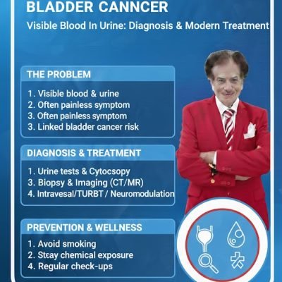 التبول الدموي المرئي بسبب الإصابة بسرطان المثانة، تشخيصه وعلاجه الحديث